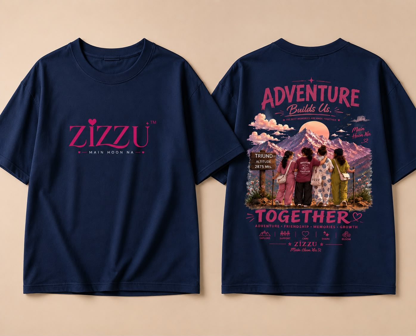 ZIZZU Limited Edition 001 – Adventure Builds Us Together (Oversized Bamboo Tee)